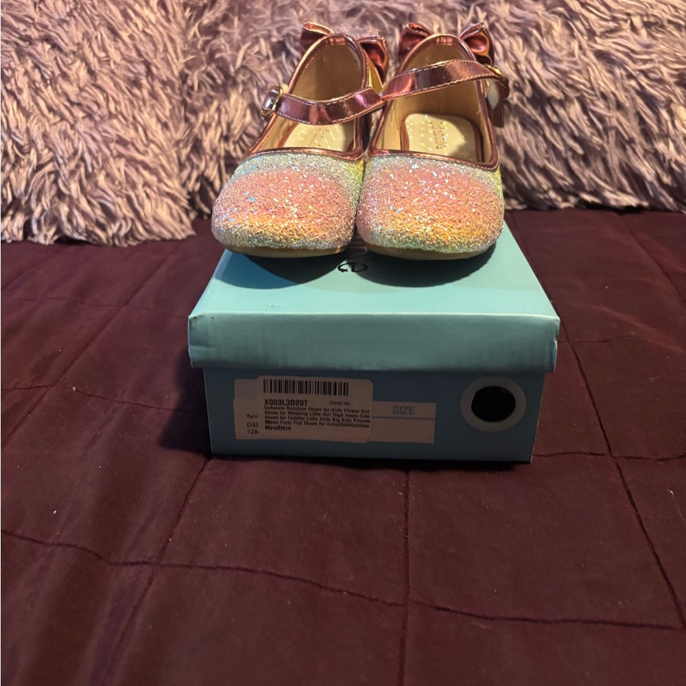 Glittery Multicolor Kids Dress Shoes